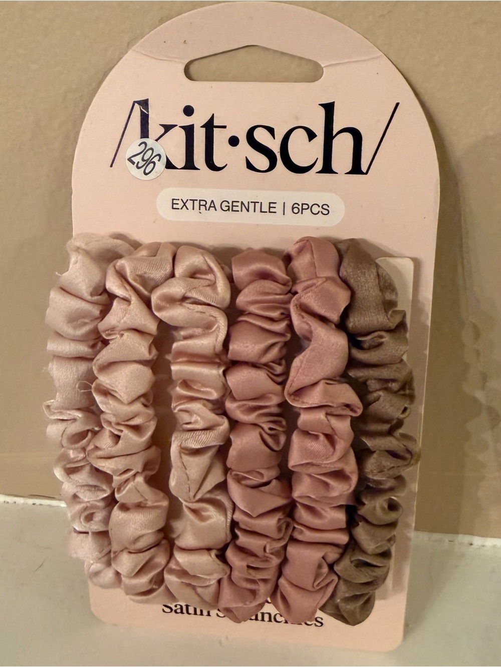 Kitsch Satin Scrunchie Set — Blush, Dusty Rose & Taupe (6-Pack)